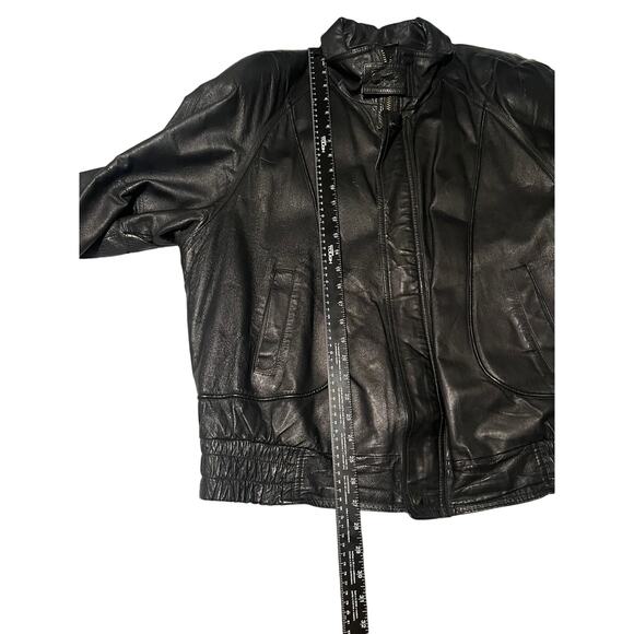 Vintage Adler Authentic Men's Black Leather Full Zip & Button Jacket Size XL - Picture 6 of 7